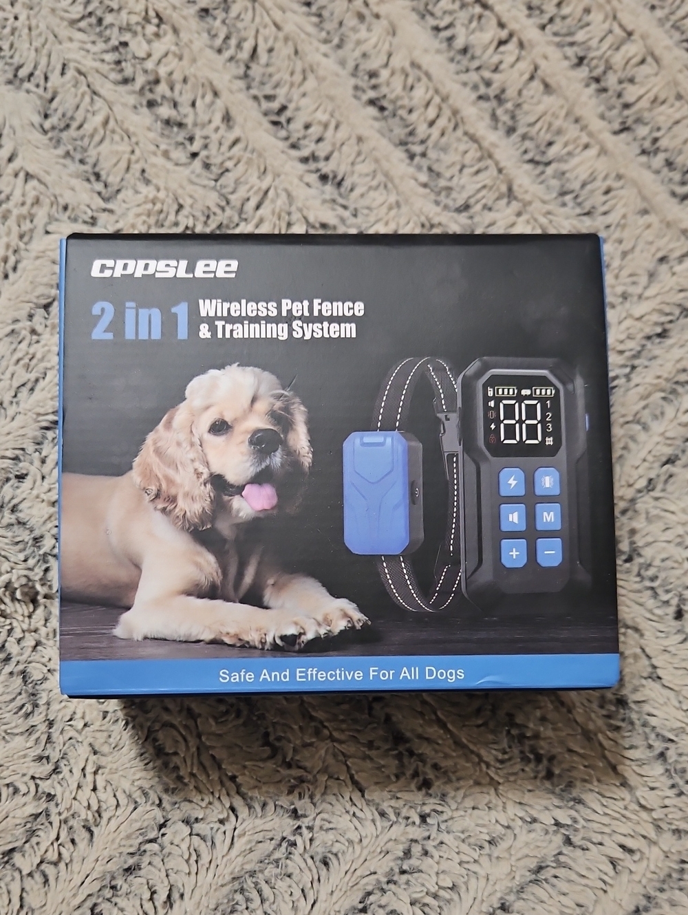 CPPSLEE 2-in-1 Wireless Pet Fence & Training System - Blue/Black